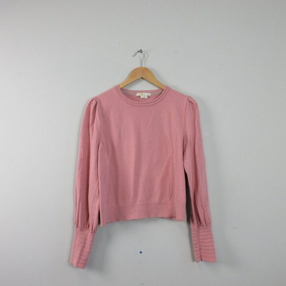 Boden Pointelle Detail Sweater Long Sleeve Womens 14 Pink Cotton Wool Casual 282 - Picture 1 of 8